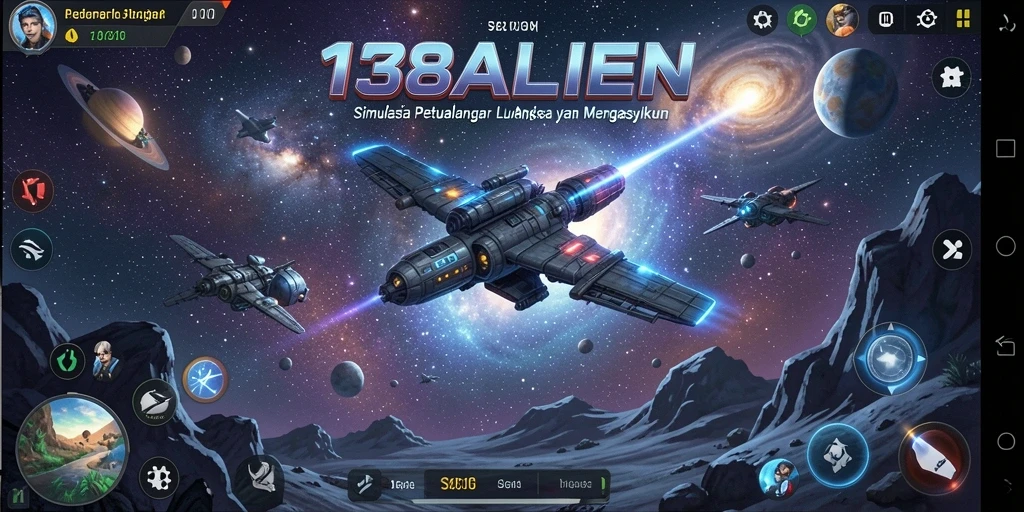 Tampilan gameplay <strong>138ALIEN</strong> yang menakjubkan saat menjelajahi planet asing.