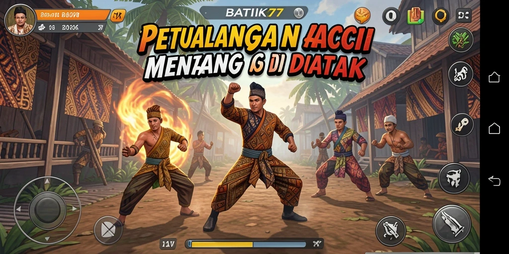 Gameplay seru BATIK77 dengan aksi dan budaya batik.