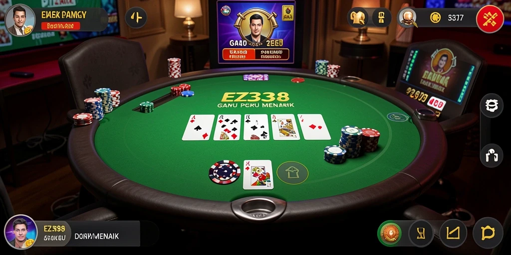 Tampilan gameplay menarik dari permainan Poker EZ338.