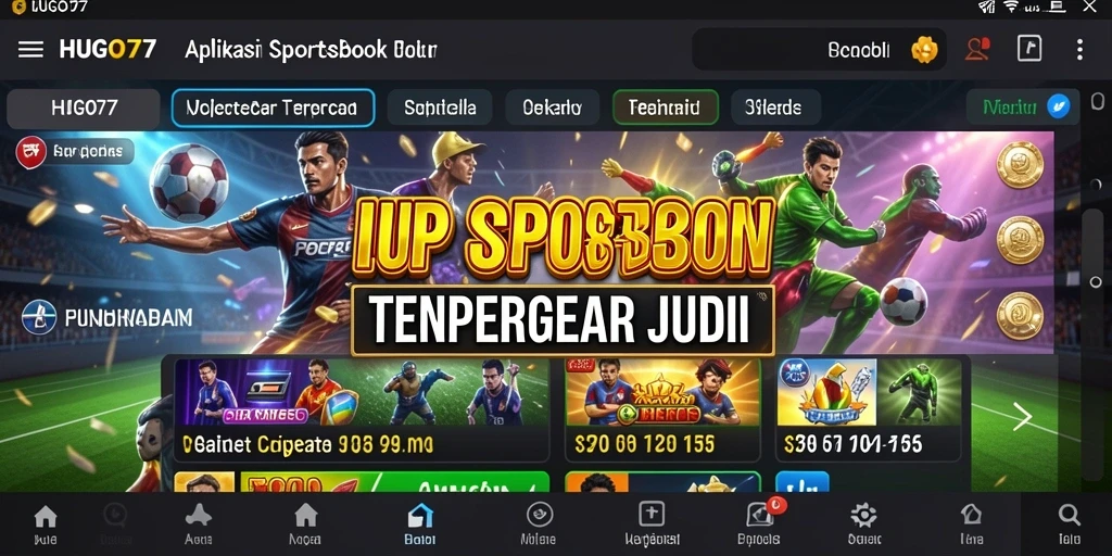 Tampilan aplikasi HUGO77 yang menawan dengan berbagai pilihan taruhan.