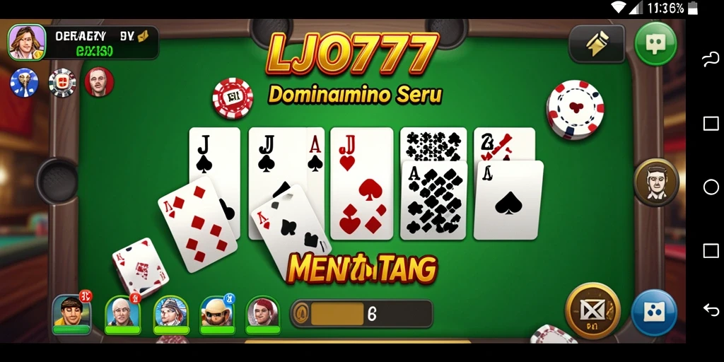 Screenshot utama LJO777 menampilkan gameplay seru permainan Domino.