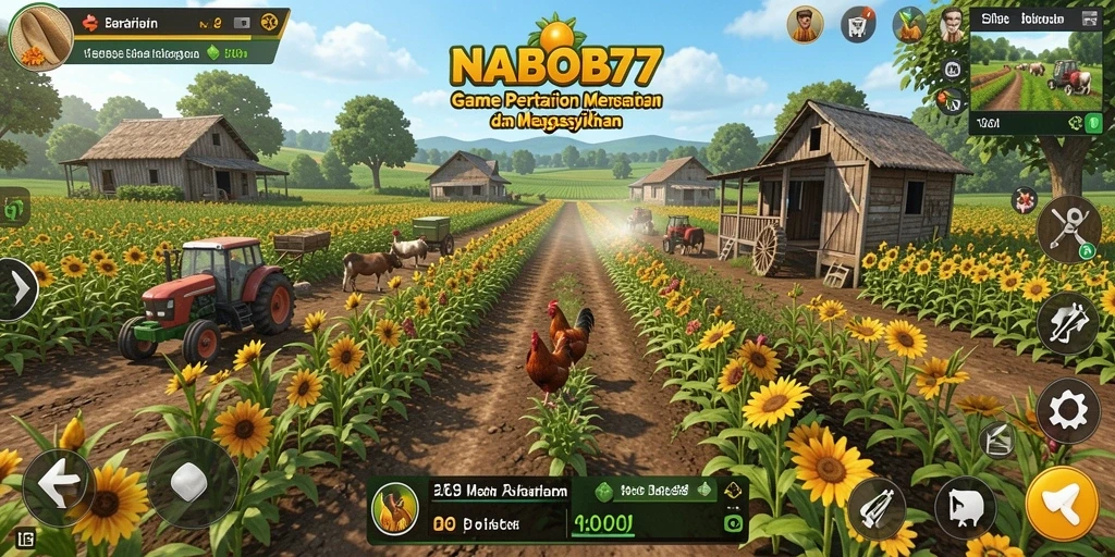 Tangkapan layar NABOB77 menggambarkan pengalaman gameplay pertanian yang mendalam.