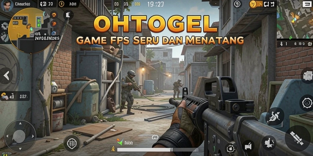Screenshot OHTOGEL menampilkan momen aksi gameplay FPS yang intens.