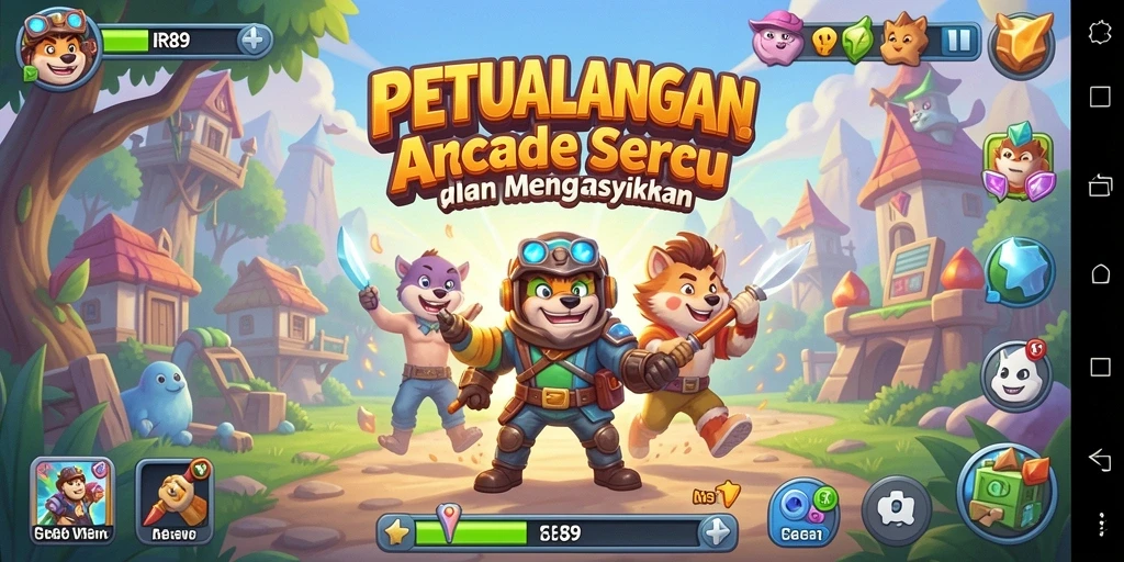 Screenshot gameplay RR89 menampilkan aksi seru di dunia Arcade.