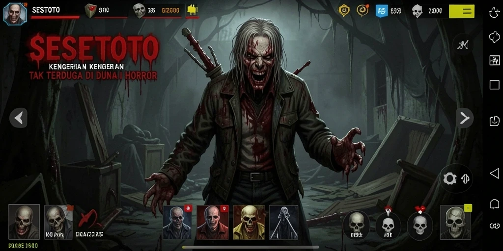 Gameplay SESETOTO menampilkan suasana mencekam yang penuh ketegangan.