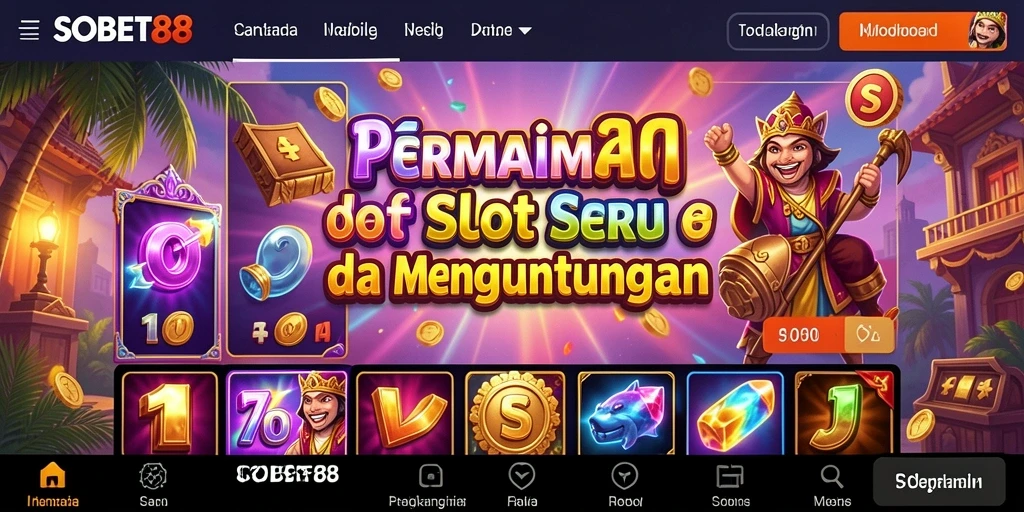 Tampilan menarik gameplay slot SOBET88 dengan berbagai tema.