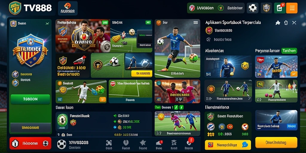 Screenshot menunjukkan antarmuka taruhan olahraga di TV888.